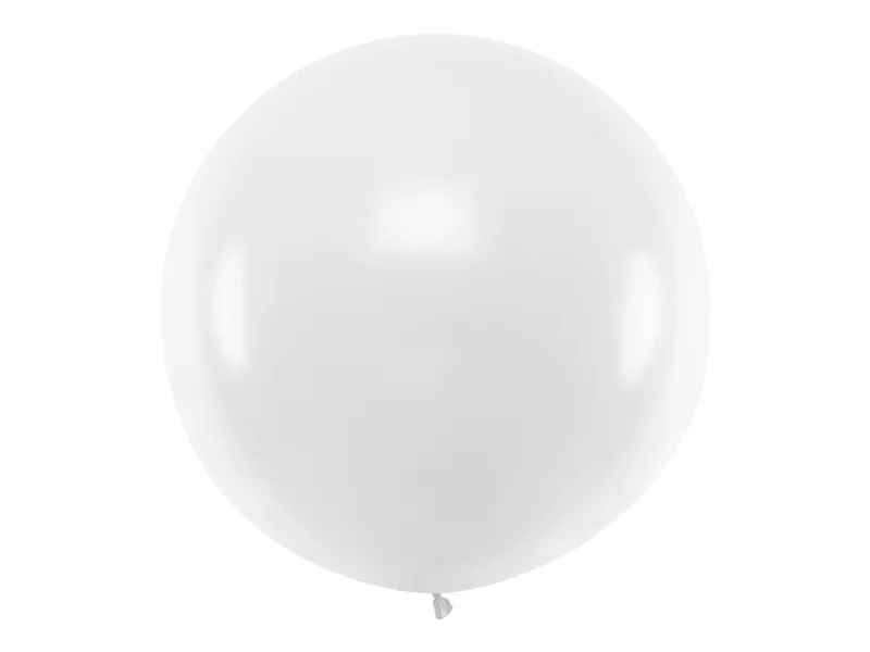Balon okrągły 1m, pastelowa biel