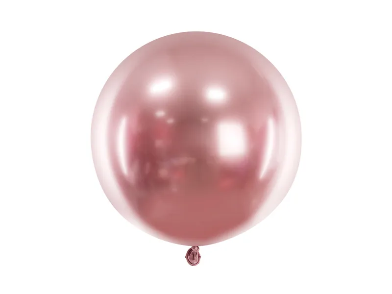 Balon okrągły błyszczący 60cm, różowe złoto