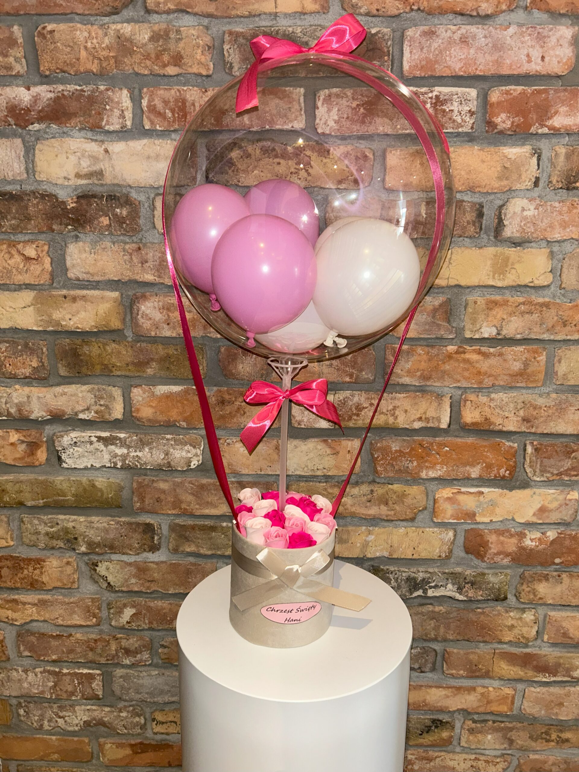 Balon Bubble  Pink & White